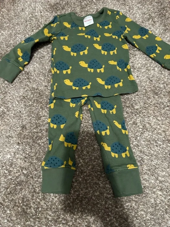 Hanna Andersson-Kids Green Turtle Print Pajama Set - Picture 3 of 3
